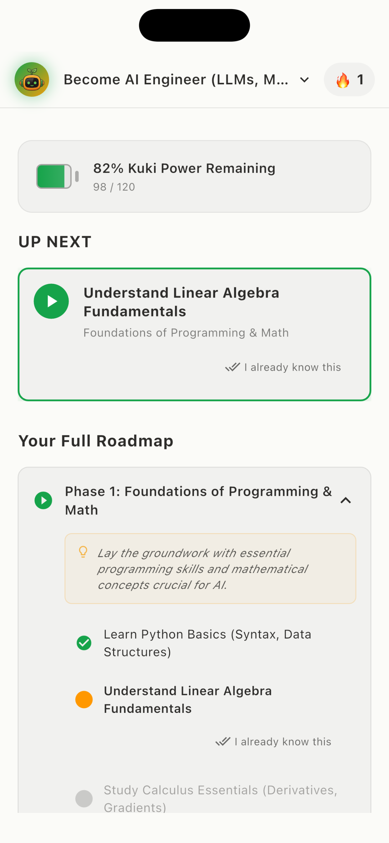 Personalized Roadmap